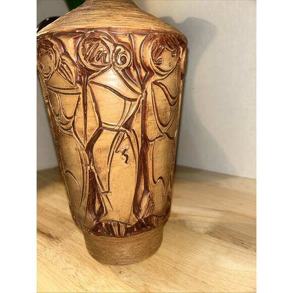 MCM Fratelli Fanciullacci Italian Ceramic Pottery Carved Female Form 13.25” Vase - Picture 5 of 16